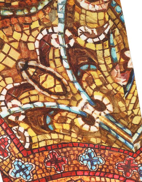 Mosaic Print Crepe Trousers — Multicolor
