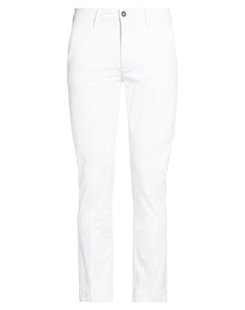 Man Pants White Size 34 Cotton, Elastane