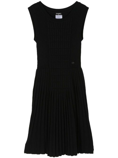 2007 ribbed-knit sleeveless dress - Black