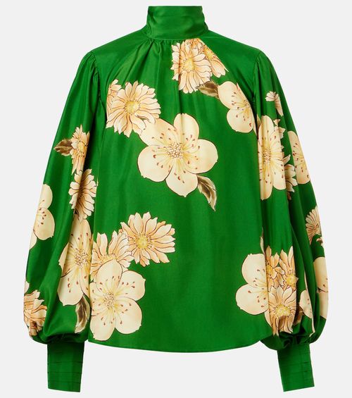 Alémais Sage floral silk blouse