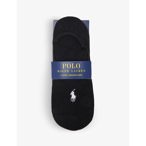 Womens White Logo-embroidered Stretch-jersey Socks Pack of Three 