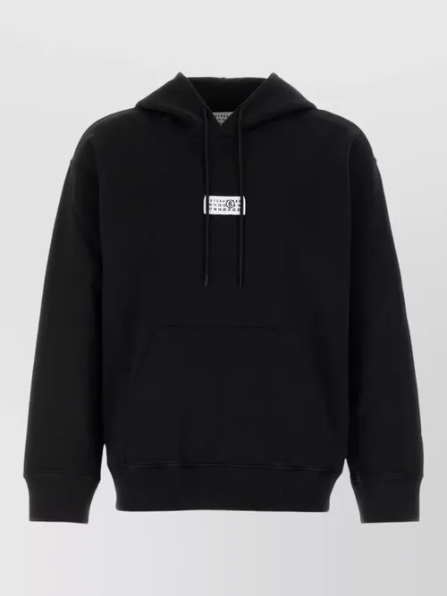Maison Margiela - cotton sweatshirt hood kangaroo pocket ribbed