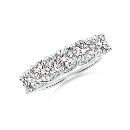 Angara 2.5 Carats Half Eternity Five Stone Diamond Wedding Band in Platinum