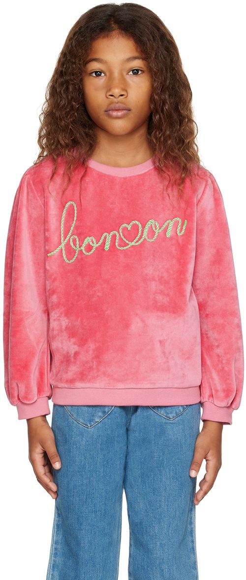 BONTON Kids Pink Embroidered Sweatshirt