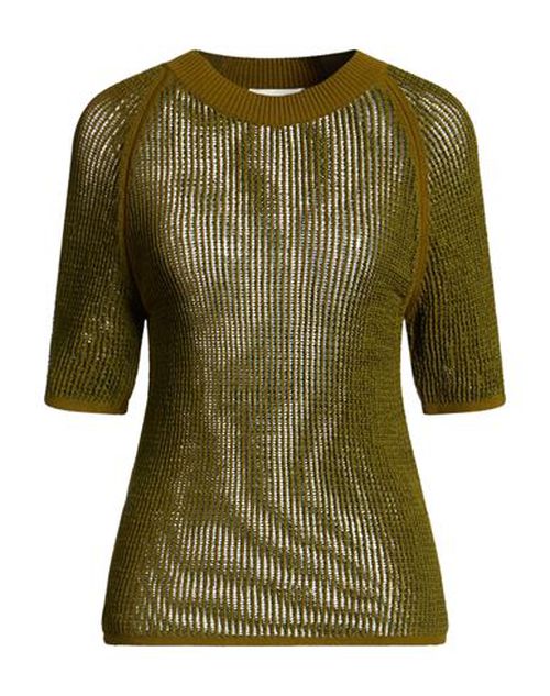Woman Sweater Military green Size L Viscose, Cotton, Polyester