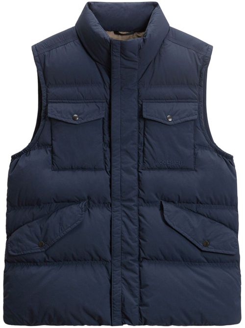 Garment-dyed quilted gilet - Blue