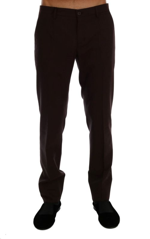 Wool Stretch Formal Trousers — Purple