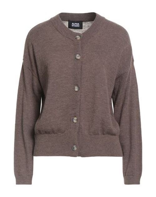 Woman Cardigan Dark brown Size 12 Baby alpaca wool, Recycled polyamide, Polyamide