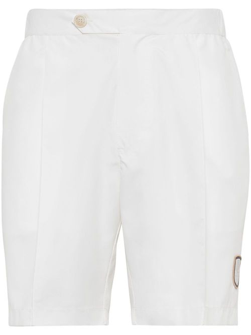Logo patch bermuda shorts - White