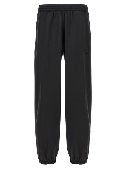 -Logo Placcetta Pantaloni Nero-Uomo