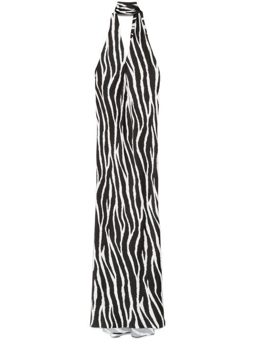 Zebra-print maxi dress - Black