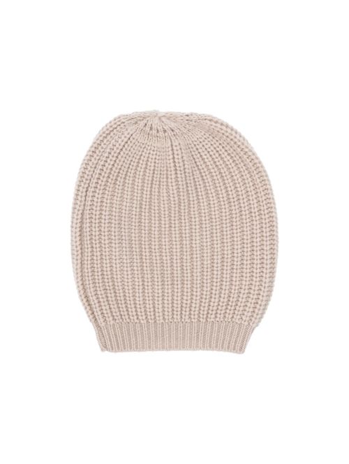 Beige Knitted Beanie Hat