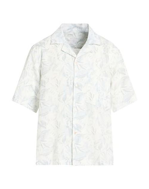 Man Shirt White Size L Linen, Cotton