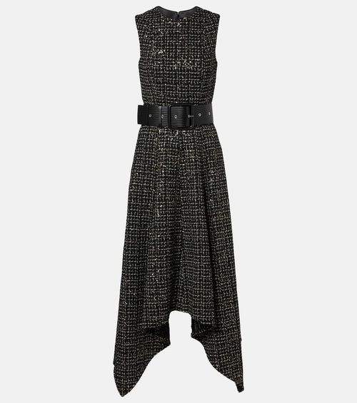 Okimi sequined tweed midi dress