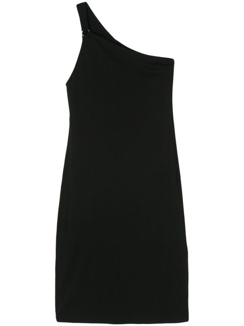 One-shoulder midi dress - Black