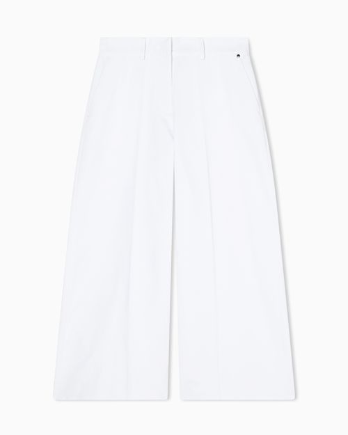 Cotton twill palazzo trousers