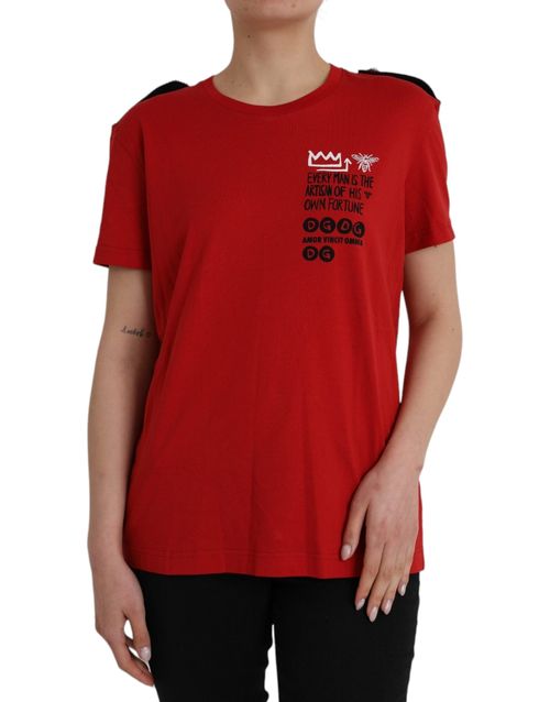 Logo-Print Cotton T-Shirt — Red