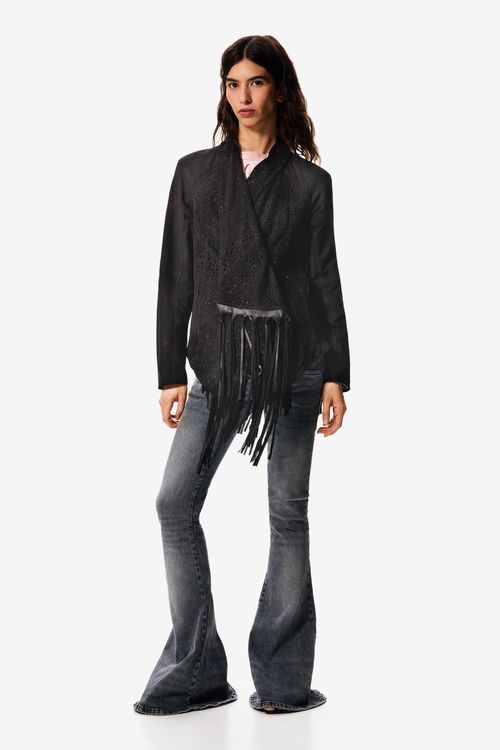 Asymmetric Jacket 100% Leather Masha Popova