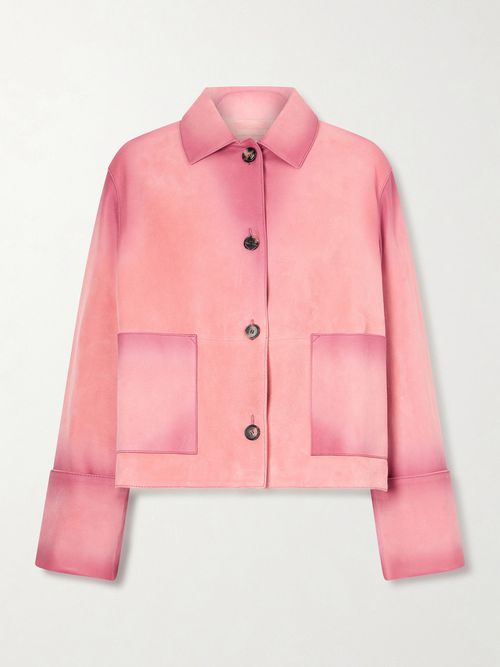 Distressed Suede Jacket - Pink
