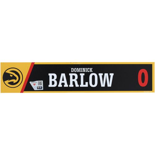 Dominick Barlow Atlanta Hawks Player-Issued Black Nameplate from the 2024-25 NBA Season