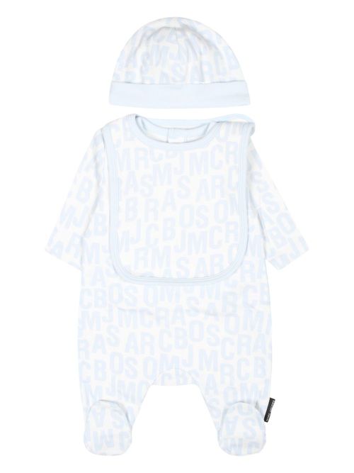 Logo-print babygrow set - White