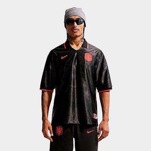 Men's Netherlands Energy Dri-FIT Soccer Top in Black/Hyper Crimson/Hyper Crimson