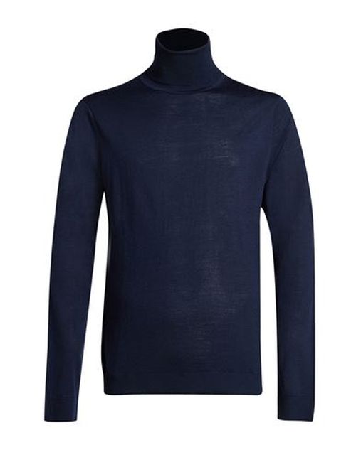Man Turtleneck Midnight blue Size 36 Wool