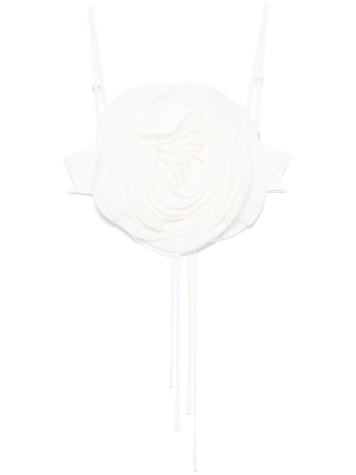 Floral-appliqué top - White