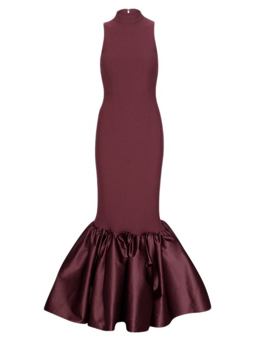 Sleeveless High-Neck Mini Dress with Flared Hem and Concealed Rear Zip