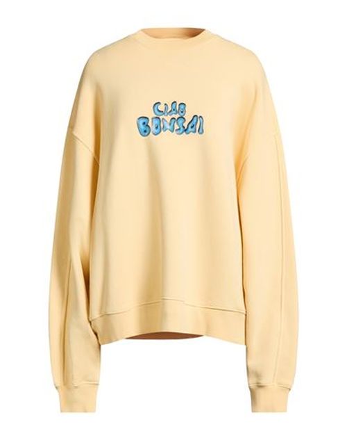 Woman Sweatshirt Pastel yellow Size S Cotton