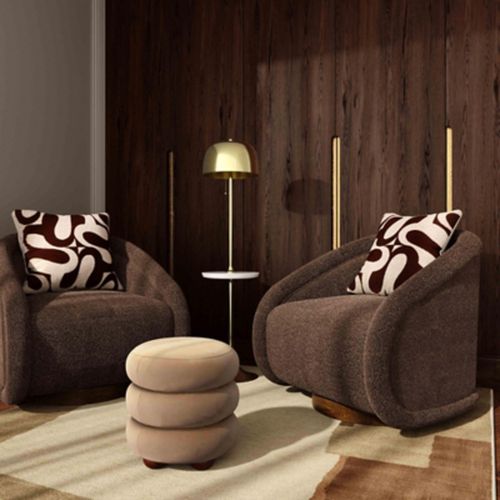 TOV Furniture Rory Swivel Chair, Chocolate Brown