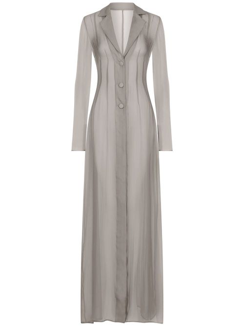 KIM DOLCE&GABBANA long single-breasted button coat - Grey
