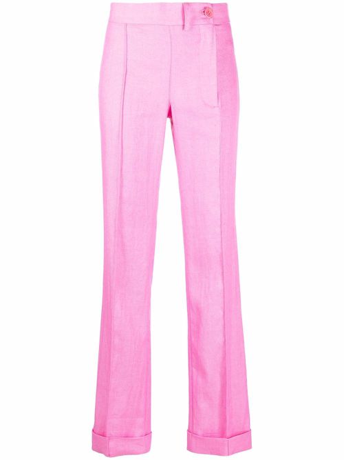 Button-fastening tailored trousers - Pink