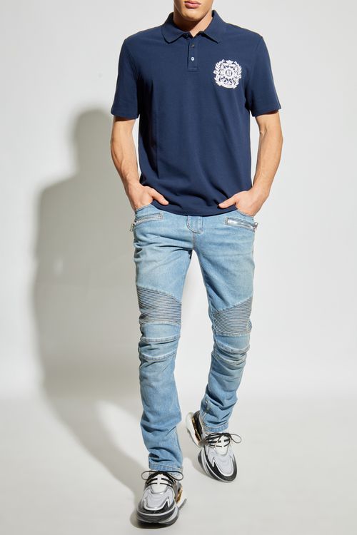 Jeans With Logo, Men's, Light Blue