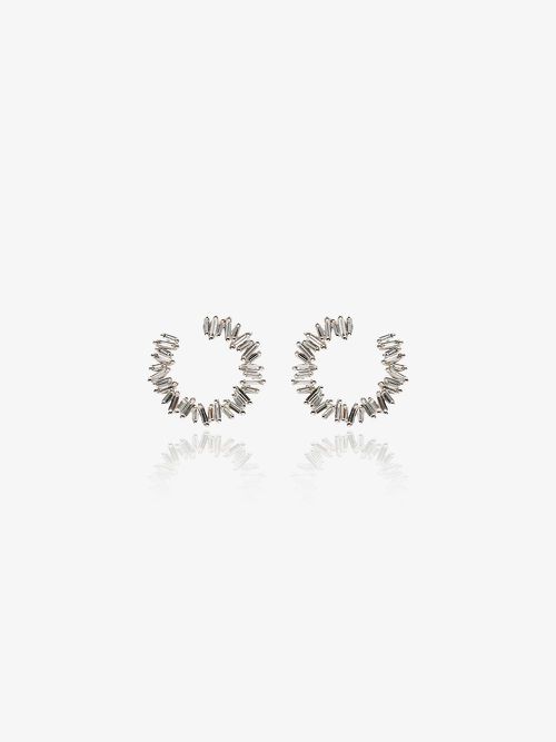 Suzanne Kalan 여성 18K White Gold Mini Spiral Diamond Earrings - Women's - Diamond/18kt White Gold BAE393WG13534480