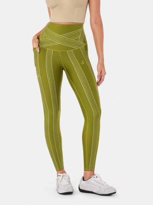 PowerBand Resistance Leggings - Avocado Green