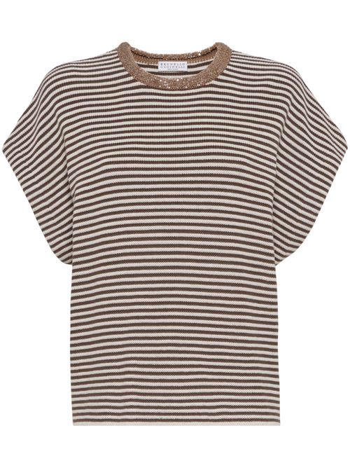 Striped T-shirt - Brown