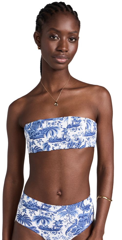 Mala Bikini Top Blue Toile