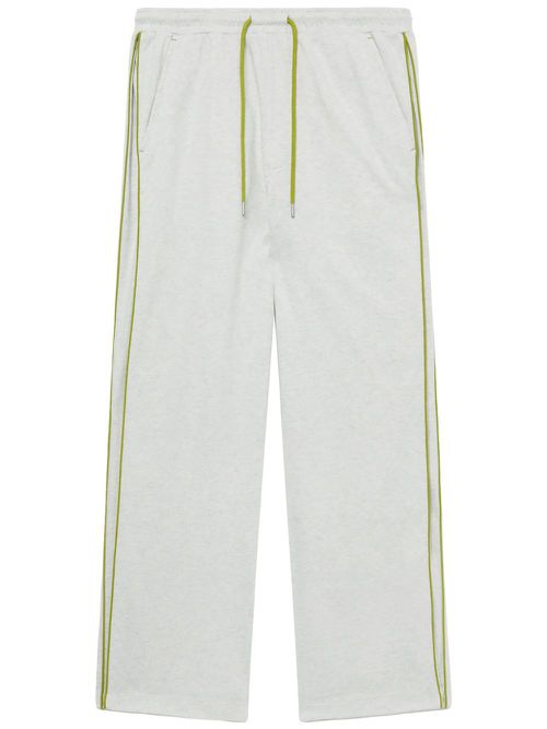 Wide-leg cotton track pants - Grey