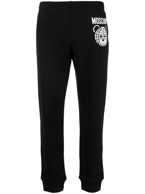 Teddy bear organic cotton track trousers - Black
