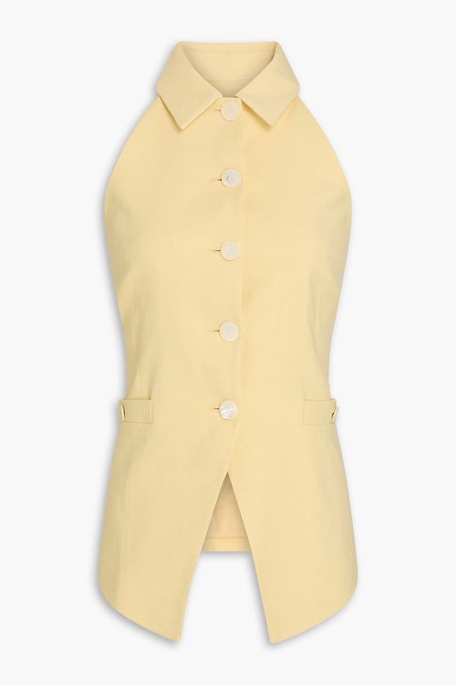 Orlinda linen-blend twill vest - Yellow - US 6