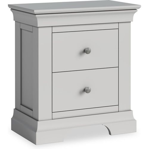 Colette 2 Drawer Bedside Table | Grey Cream or Warm White | Roseland