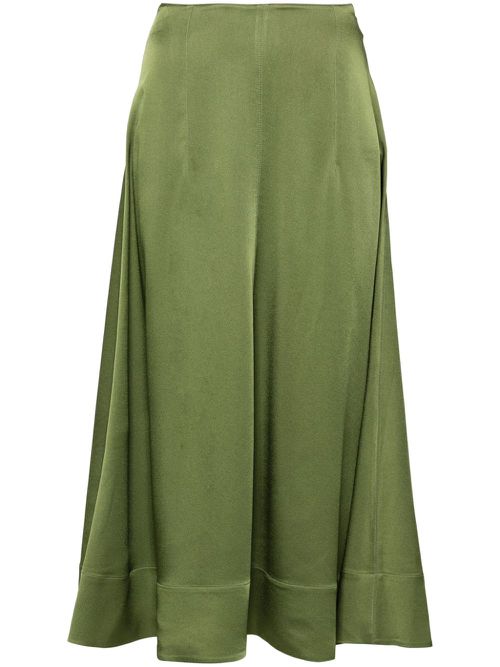 Flared midi skirt - Green