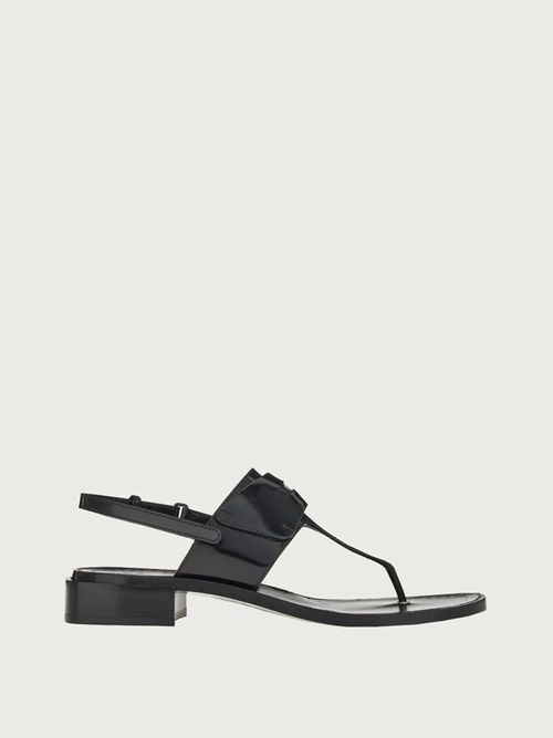 Logo-plaque detail thong sandals - Black