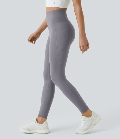 UltraSculpt™ SoCinched High Waisted Tummy Control Pocket Shaping Training Leggings  - Falling Gray Purple