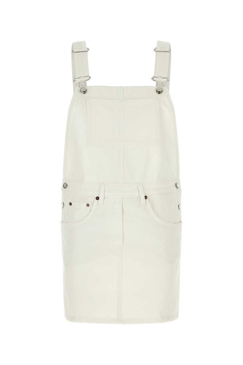 White Denim Dungarees Dress