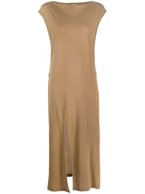 Front-slit cut-out dress - Neutrals