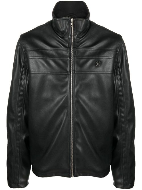 High-neck zip-up jacket - Black