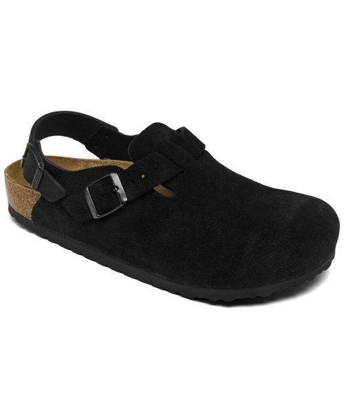 Men's Tokio Suede Leather Clogs from Finish Line - Black