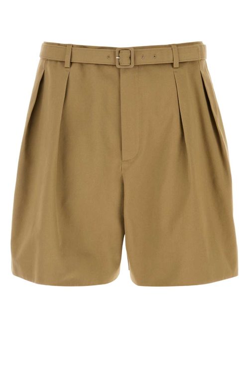 Beige Drill Bermuda Shorts
